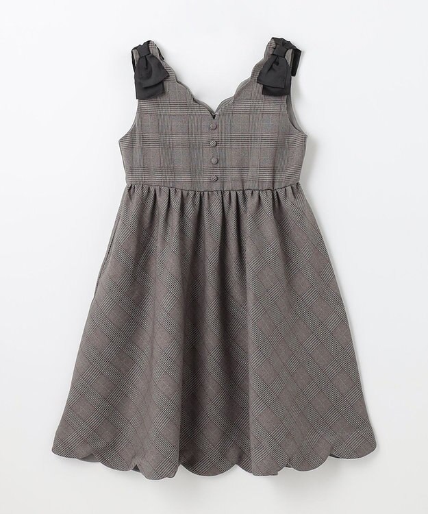 ANY KIDS チェックジャンパースカート チャコールチェック