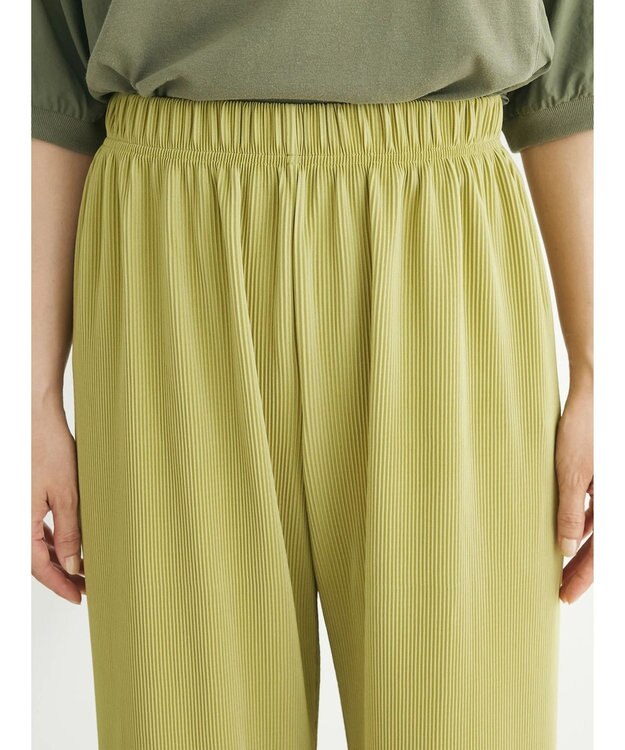 Green Parks BEST PRICE セルフカットプリーツパンツ Lime Green