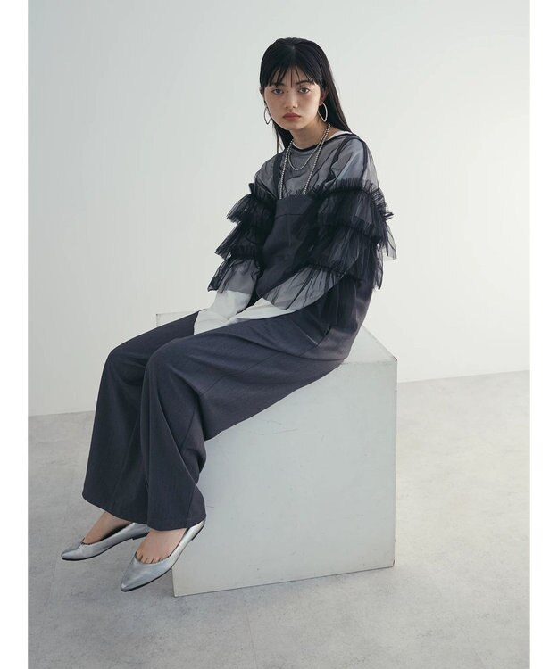 Green Parks armonia. ハイライズドサロペットパンツ Charcoal Gray