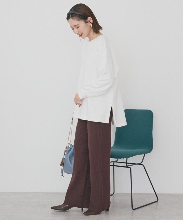 AMERICAN HOLIC サイドZIPスウェットプルオーバー Off White