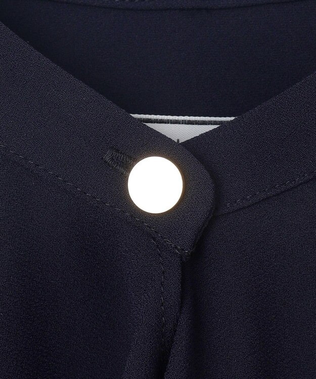 BEIGE， 【洗える】FLEUR / フロントドレープノースリーブドレス Navy