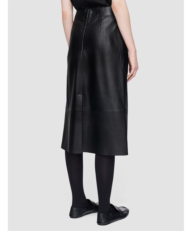 JOSEPH ナッパレザー　ミッドスカート Black