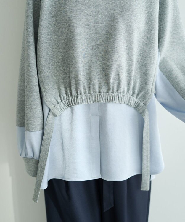 YECCA VECCA シャツレイヤードデザインプルオーバー Gray Mixture