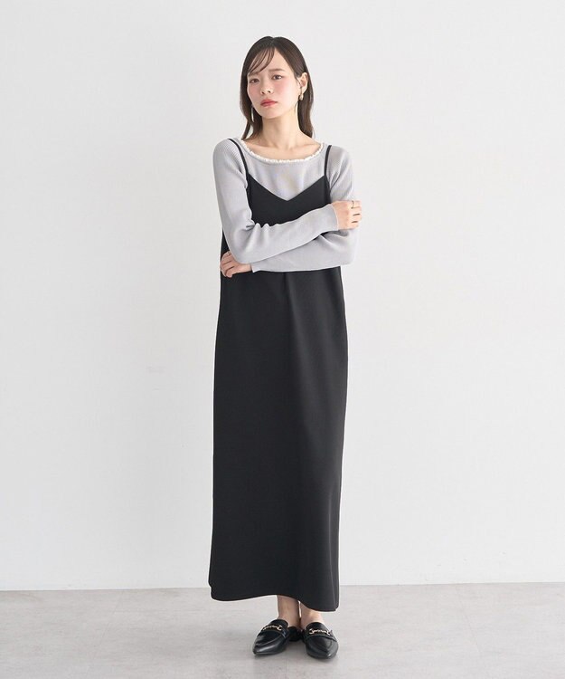 earth music&ecology SET2点チュール＆キャミワンピース Black