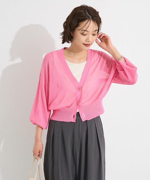 CRAFT STANDARD BOUTIQUE シアーニットカーディガン Pink