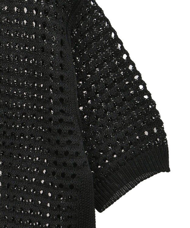 CRAFT STANDARD BOUTIQUE ハーフスリーブメッシュニットカーディガン Black