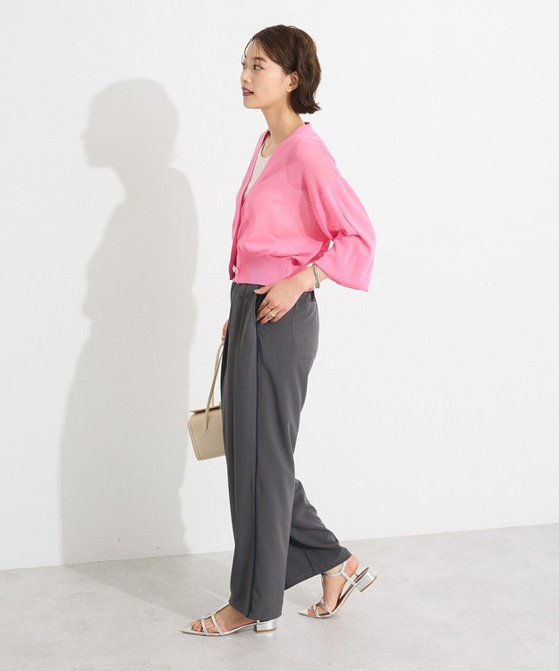 CRAFT STANDARD BOUTIQUE シアーニットカーディガン Pink