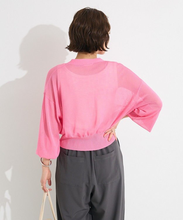 CRAFT STANDARD BOUTIQUE シアーニットカーディガン Pink