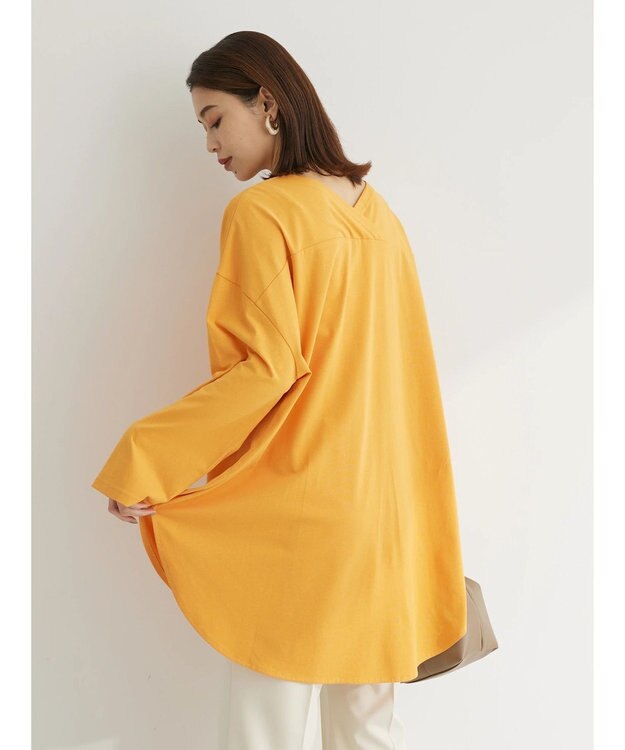 Green Parks バックカシュクール長袖チュニック Orange