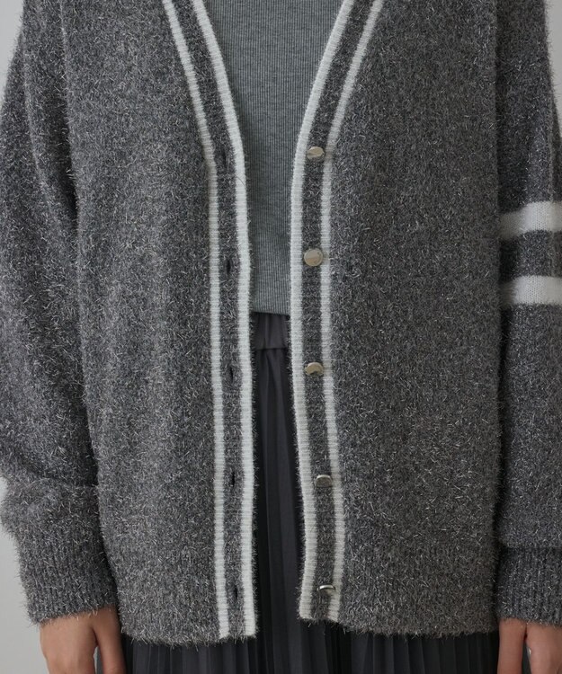 GRACE CONTINENTAL グリッターニットカーディガン グレー