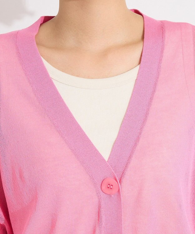 CRAFT STANDARD BOUTIQUE シアーニットカーディガン Pink
