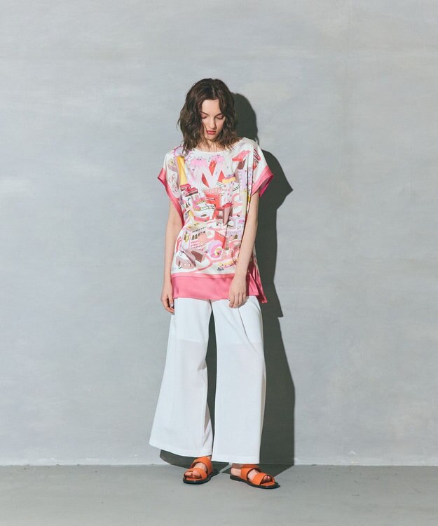 GRACE CONTINENTAL スカーフポンチョトップ ピンク