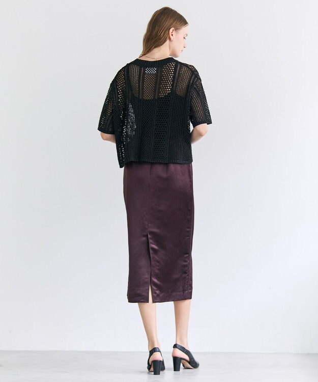 BEIGE， ATACAM / パターンメッシュ ハーフニット Black