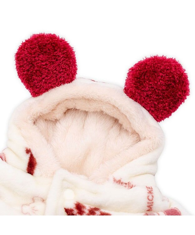 PET PARADISE ディズニー ミッキーマウス 着る毛布 《ニット柄》 中型犬 ホワイト×レッド