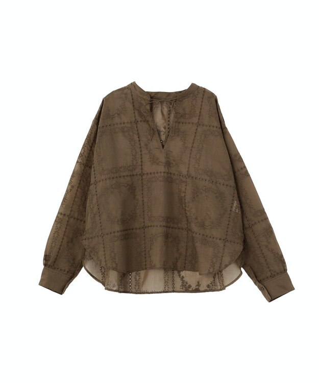 AMERICAN HOLIC スキッパーレースブラウス Mocha