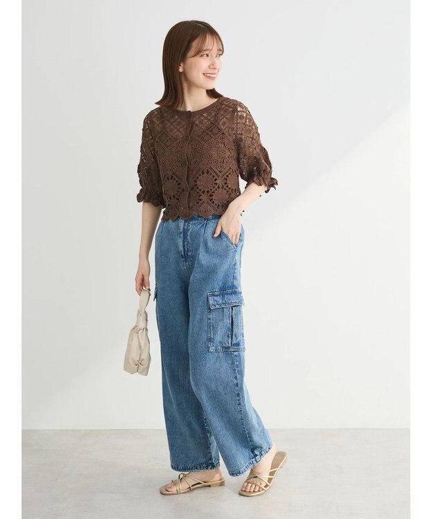 Green Parks ・ＥＬＥＮＣＡＲＥ　ＤＵＥ　デニムカーゴパンツ Light Indigo