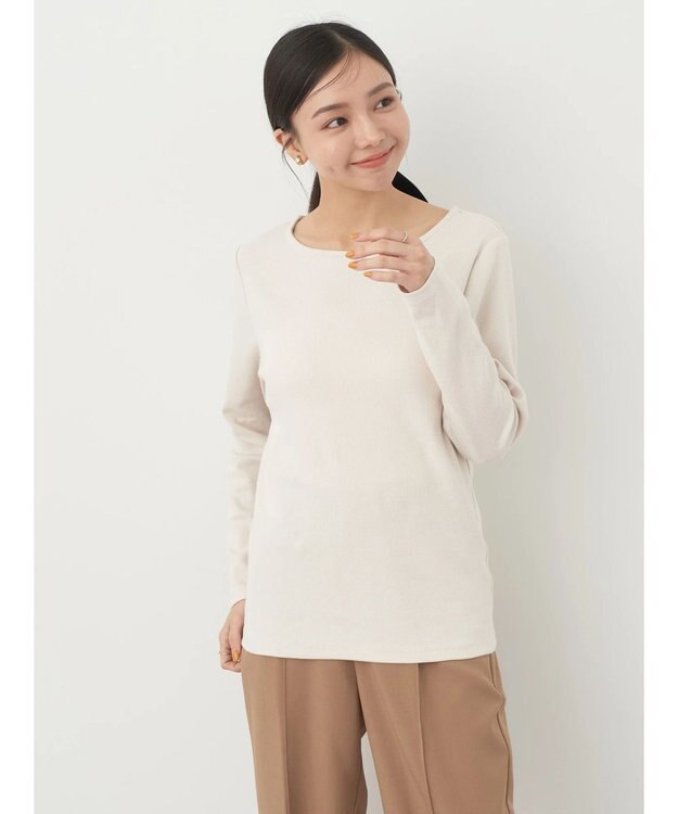 earth music&ecology 細リブＴＥＥ Off White