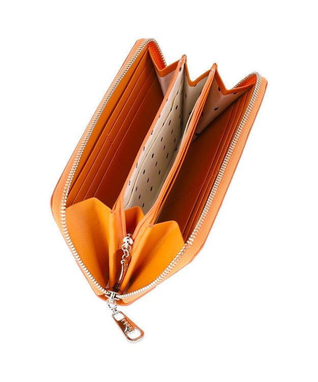 tsumori chisato CARRY ラックスtcネーム ラウンドファスナー長財布 オレンジ