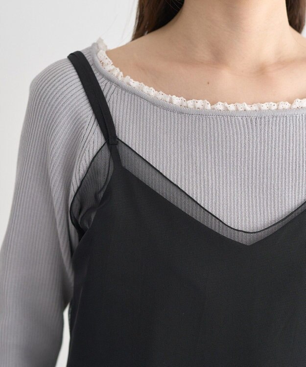 earth music&ecology SET2点チュール＆キャミワンピース Black