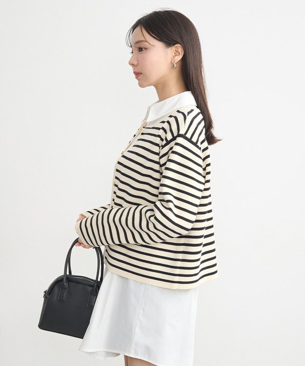 earth music&ecology スポンディッシュポケット付きカーディガン Border