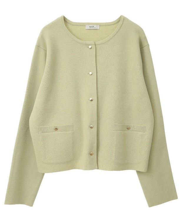 earth music&ecology スポンディッシュポケット付きカーディガン Yellow
