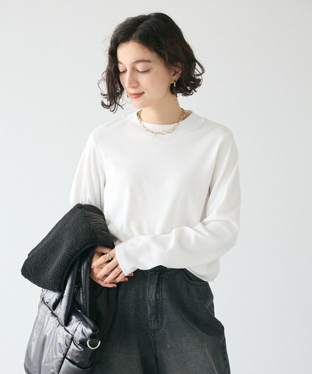 CRAFT STANDARD BOUTIQUE スパンフライスハイネックTEE Off White