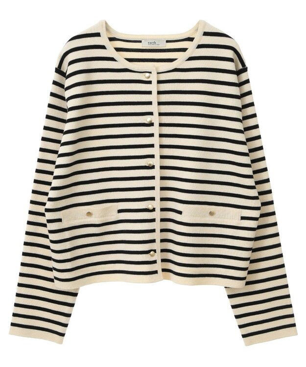 earth music&ecology スポンディッシュポケット付きカーディガン Border