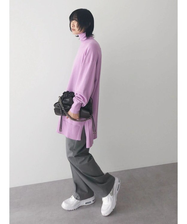 Green Parks もちやわ　タートルニットチュニック Pink