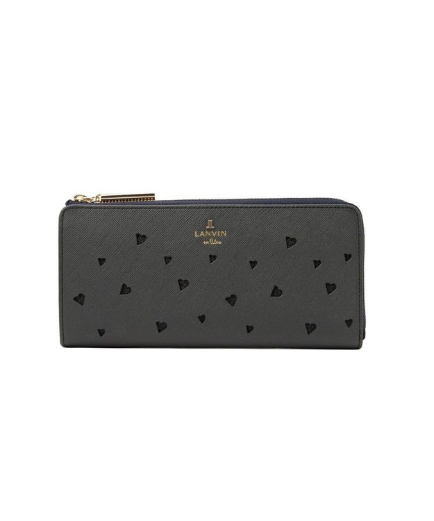 LANVIN en Bleu リュクサンブールハート Lファスナー長財布 ネイビー