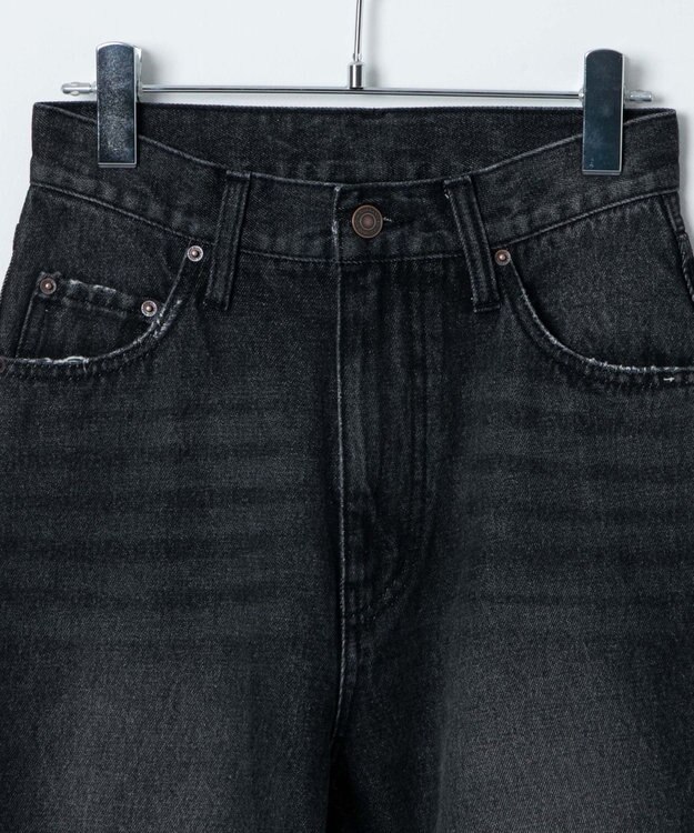 WEGO セミフレアデニムパンツ ブラック中濃色