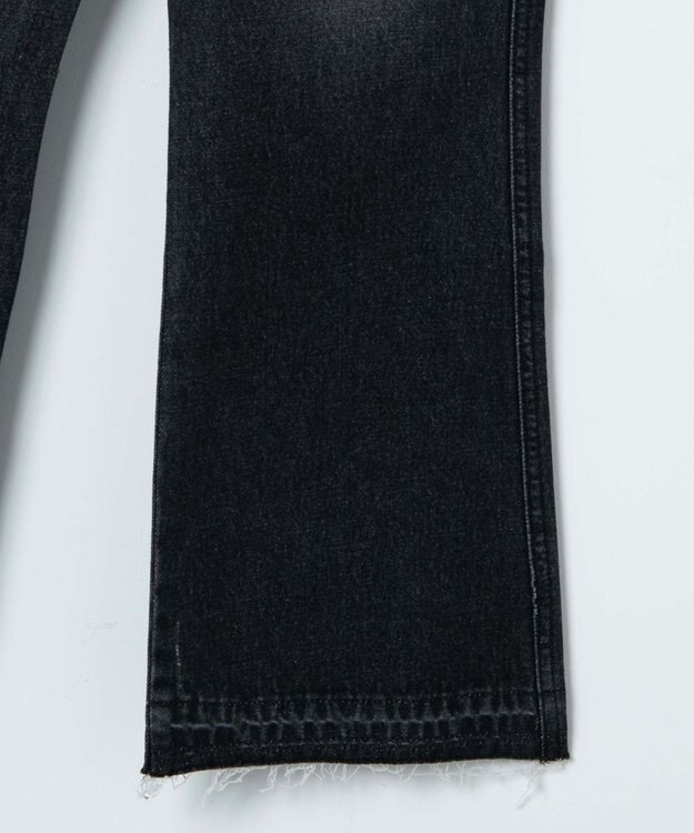 WEGO セミフレアデニムパンツ ブラック中濃色