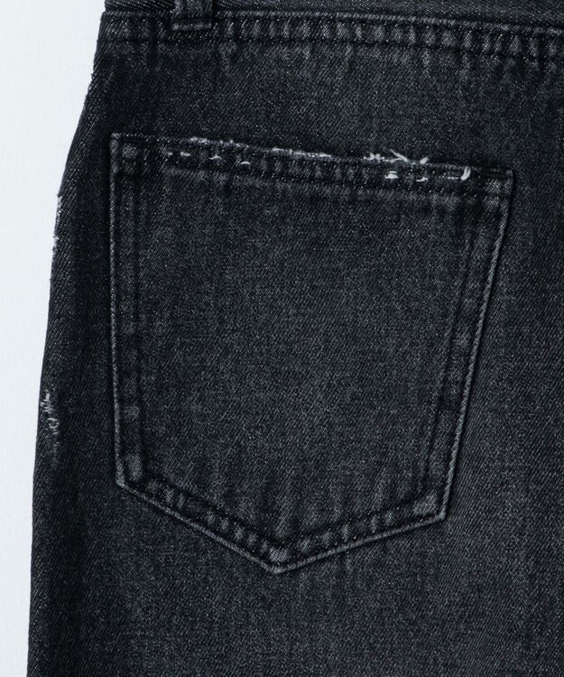 WEGO セミフレアデニムパンツ ブラック中濃色