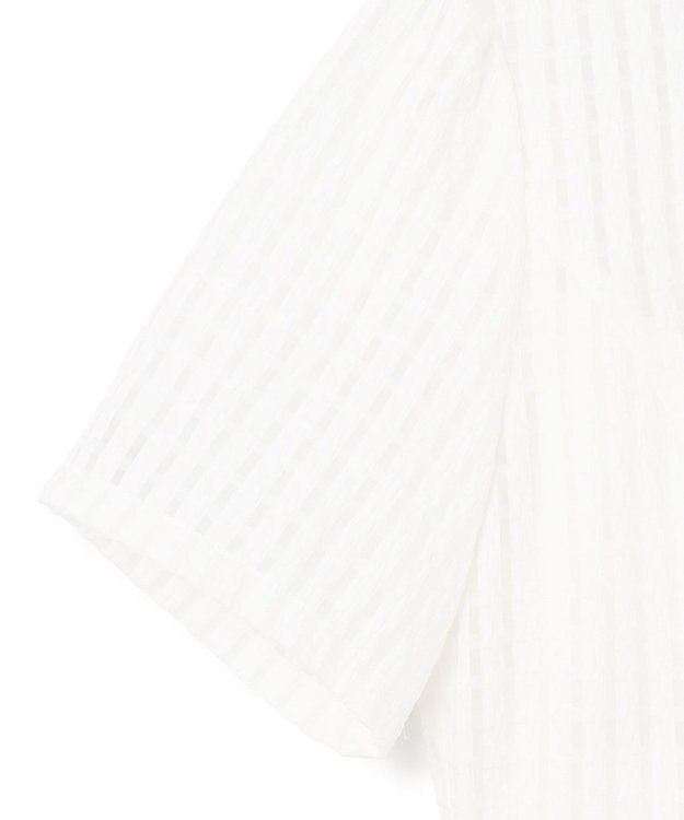 GRACE CONTINENTAL シアーチェックシャツワンピース ホワイト