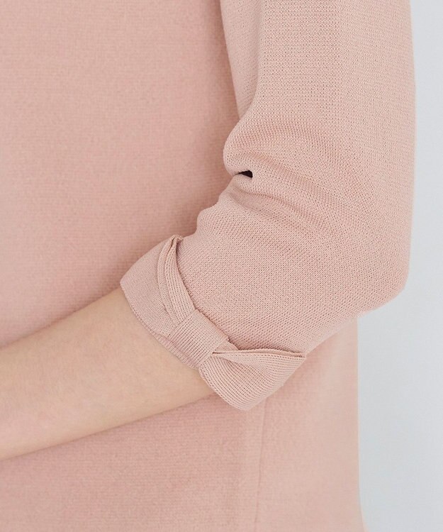 Tiaclasse L 【洗える】ミラノリブ編みが大人上品なリボンニットカーディガン ピンク