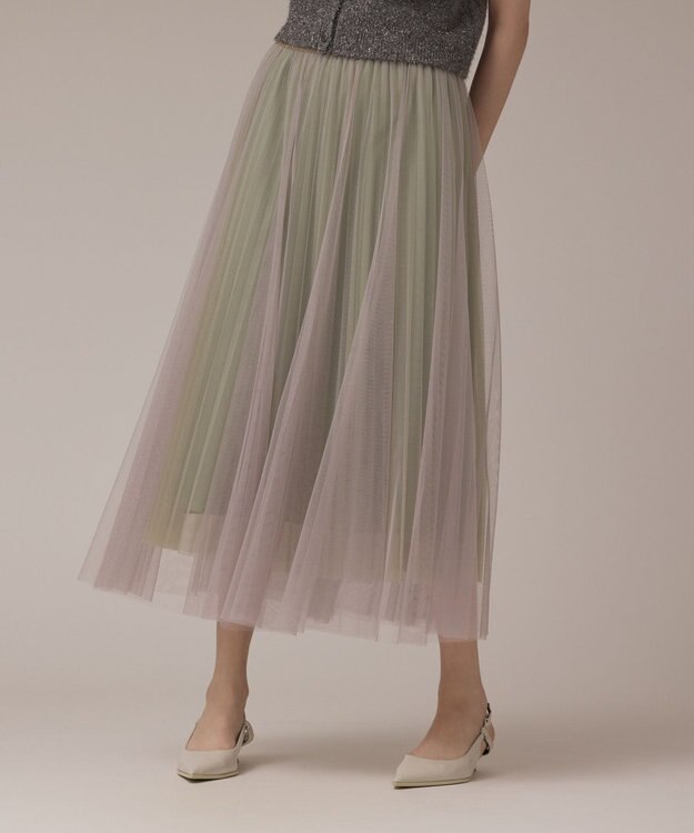 GRACE CONTINENTAL チュールリバーシブルスカート ベージュ