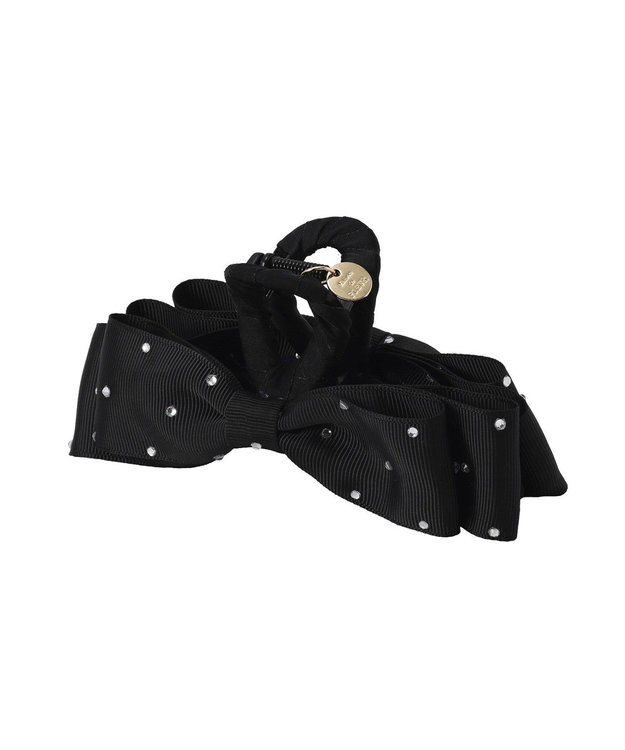 Maison de FLEUR ビジューグログランリボンバンスクリップ Black
