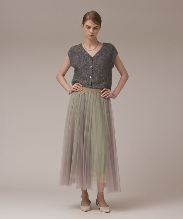 GRACE CONTINENTAL チュールリバーシブルスカート ベージュ