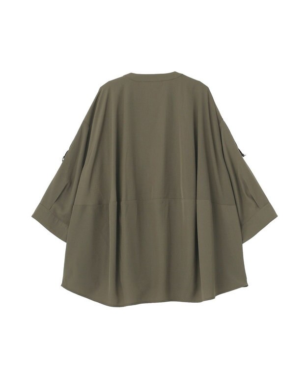 YECCA VECCA 2wayドロストスリーブバンドカラーシャツ Khaki