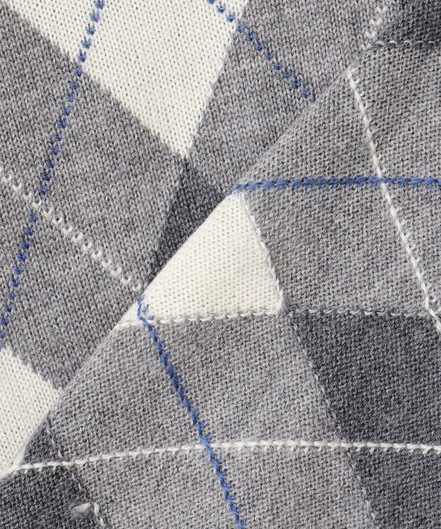 J.PRESS LADIES 【WEB限定カラーあり・洗える】アーガイルツイン ニット グレー系