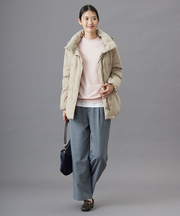 J.PRESS LADIES 【洗える】サイロウォッシャブル2wayストライプ ワイド パンツ グレーストライプ系1