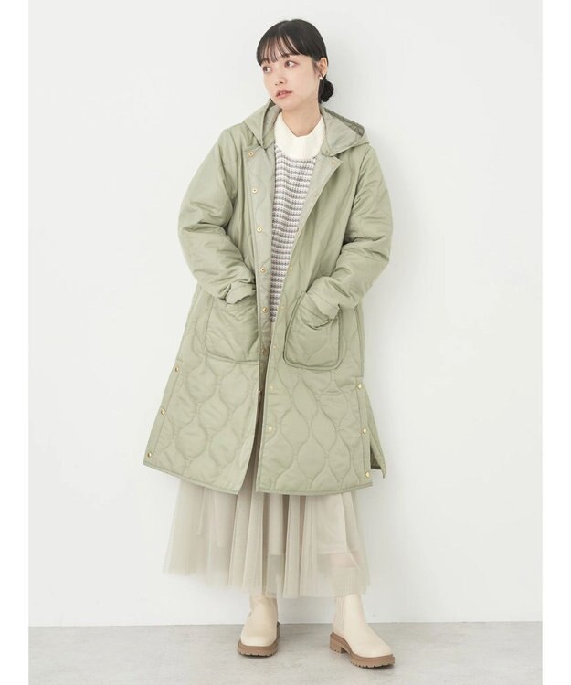 earth music&ecology ２ｗａｙキルティングコート Khaki