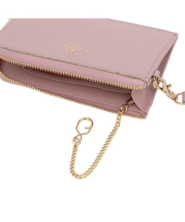 LANVIN en Bleu メラニー キーリング付きマルチケース ピンク