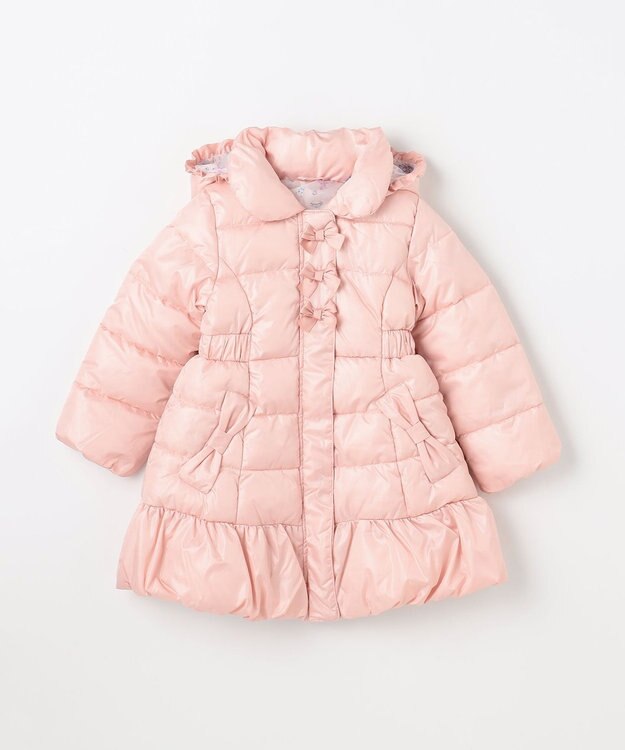 ANY KIDS 【フード取り外し/洗濯機可能】Aラインコート ピンク