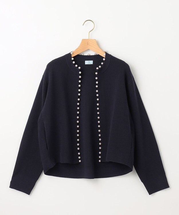 組曲 【追加生産分入荷！】AMOSSAパール カーディガン ネイビー系