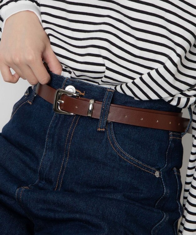 WEGO Lプレーン細ベルト ブラウン