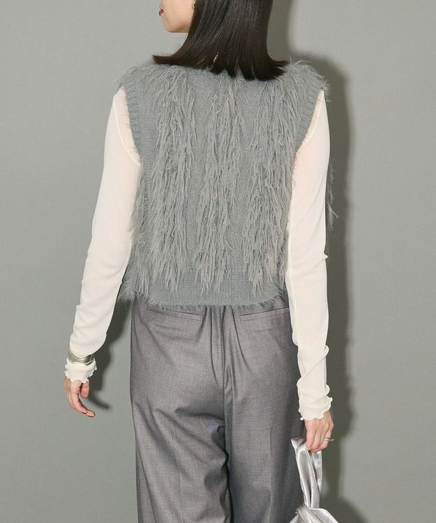 Green Parks フェザーニットベスト Gray