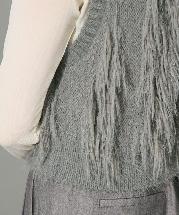 Green Parks フェザーニットベスト Gray