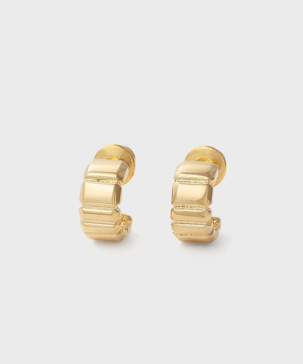 Paul Smith スクエアカッティング ピアス ゴールド