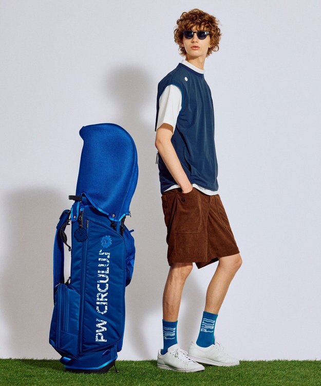 PW CIRCULUS 【MEN】WAVYロゴソックス ゴルフ ブルー系