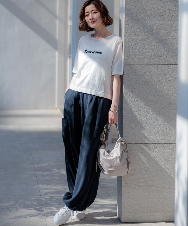 23区 S 【先行予約】インターシャロゴ レターニット ホワイト系